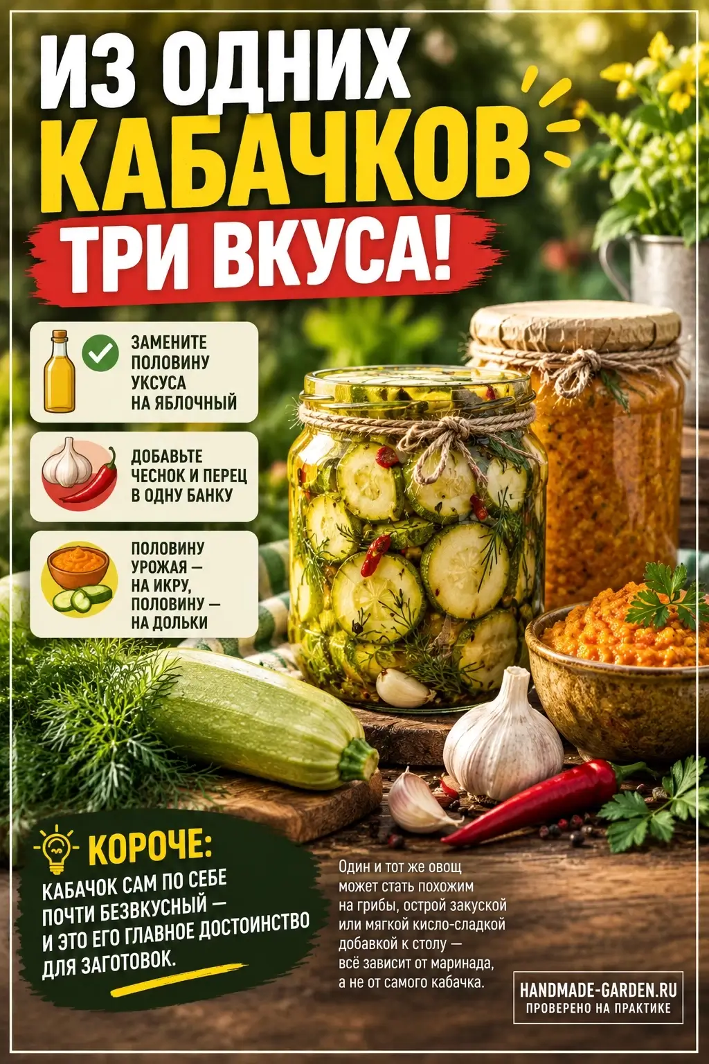 Кабачок мог бы взять на себя роль почти любого вкуса