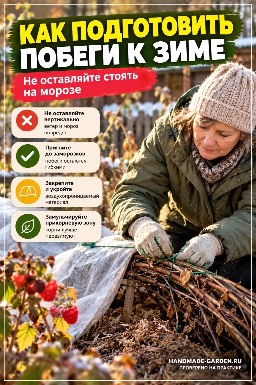 Как подготовить побеги малины к зиме