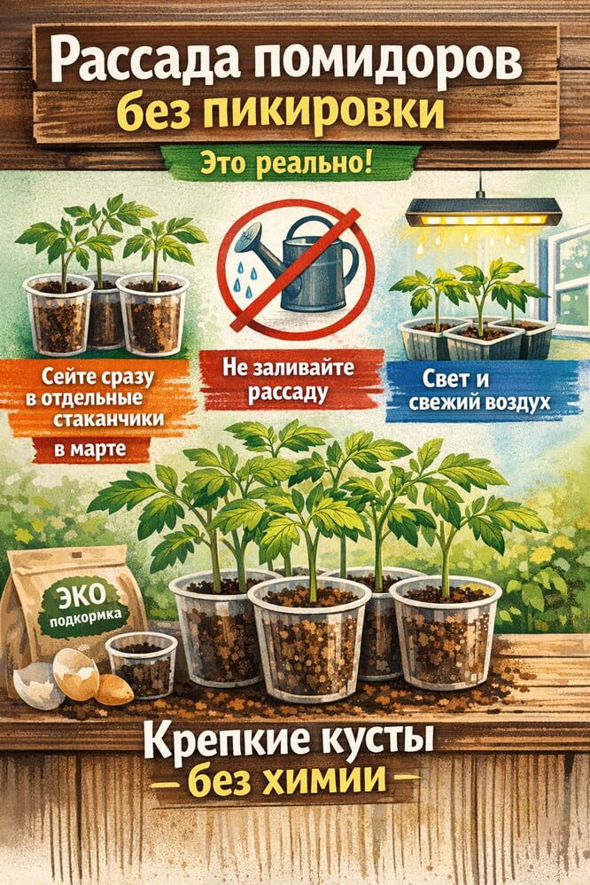 выращивание рассады томатов БЕЗ пикировки