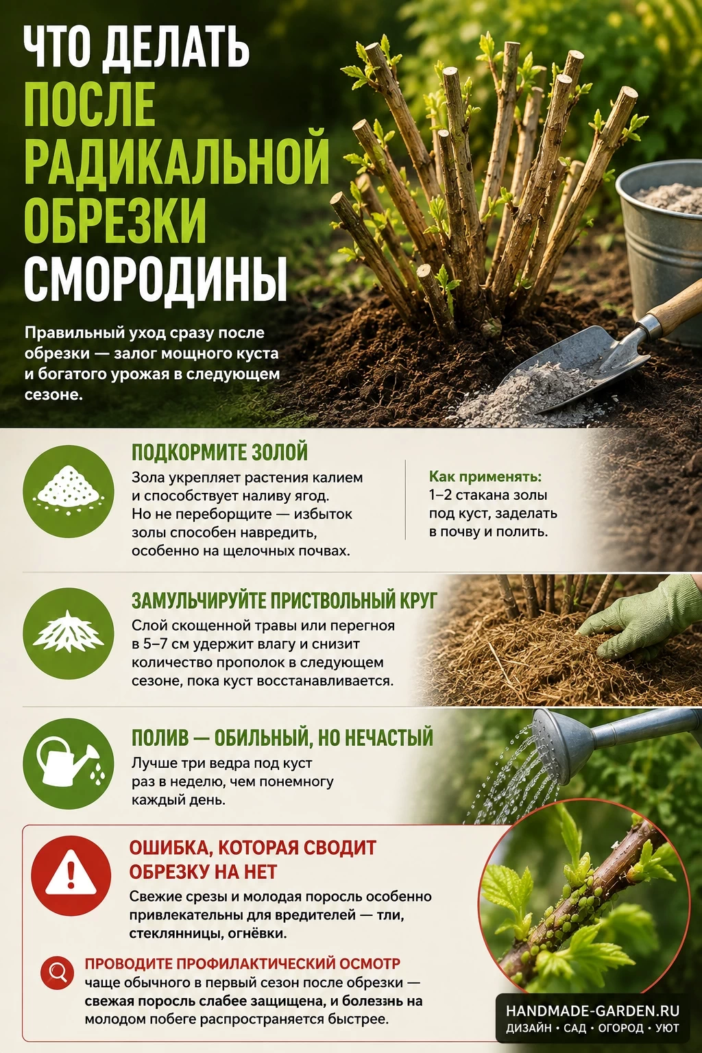 Уход за смородиной после обрезки