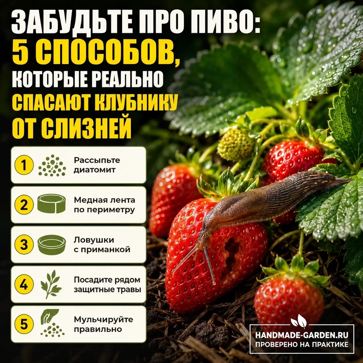 Слизни уничтожили клубнику