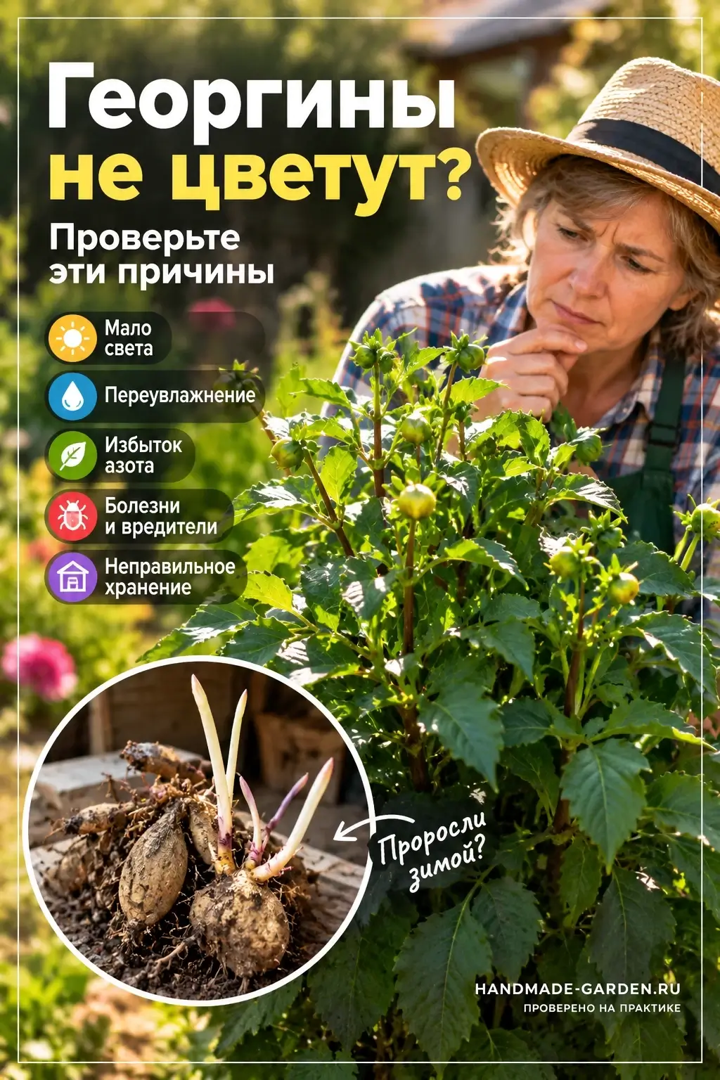 Георгины не цветут