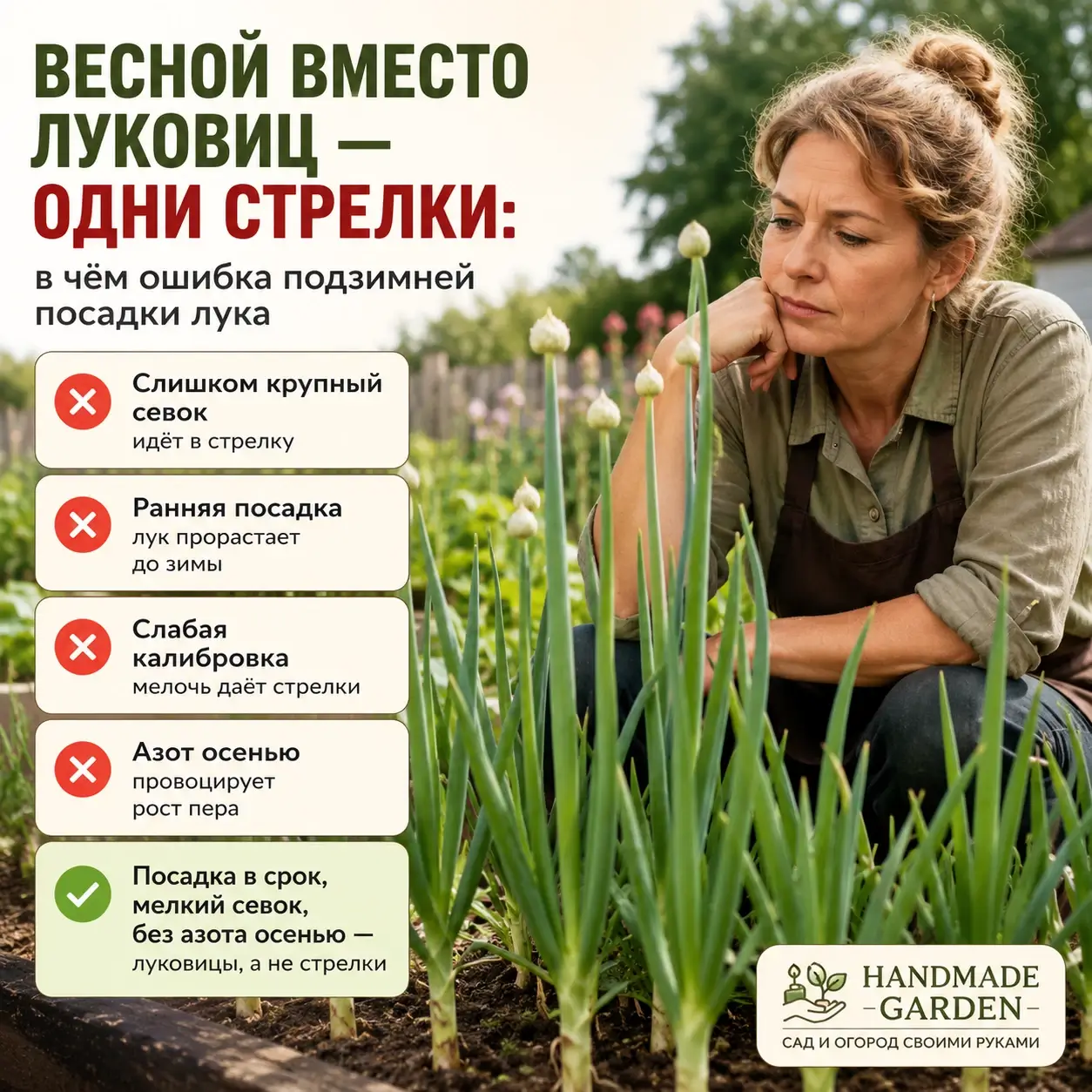 Весной вместо луковиц &mdash; одни стрелки: в чём ошибка подзимней посадки лука