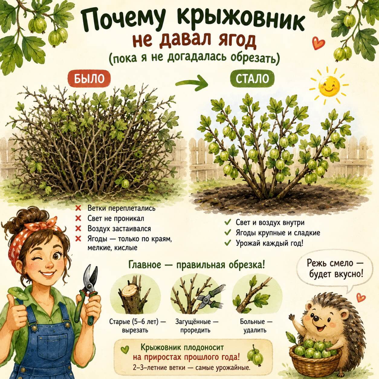 Почему крыжовник не давал ягод