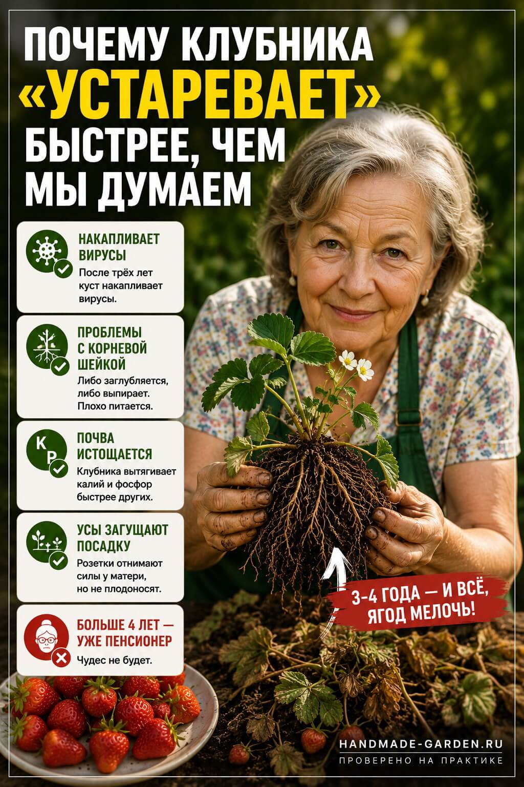Почему мельчает клубника после 3 лет