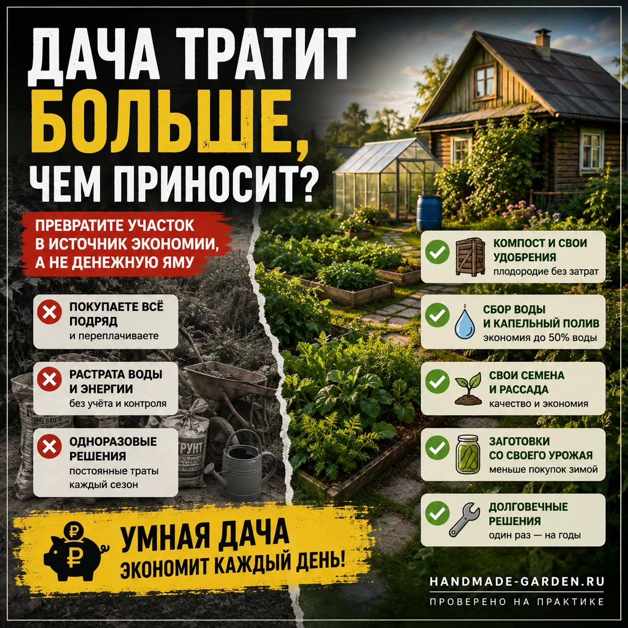 Дача тратит больше, чем приносит