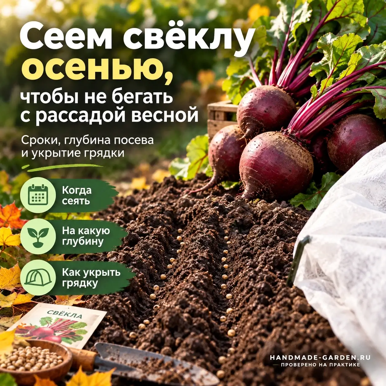 Сеем свёклу осенью, чтобы не бегать с рассадой весной: сроки, глубина посева и укрытие грядки