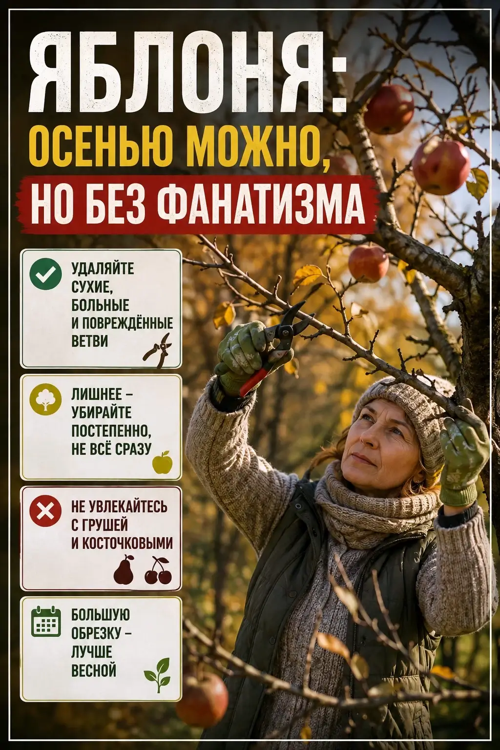 осенняя обрезка яблони