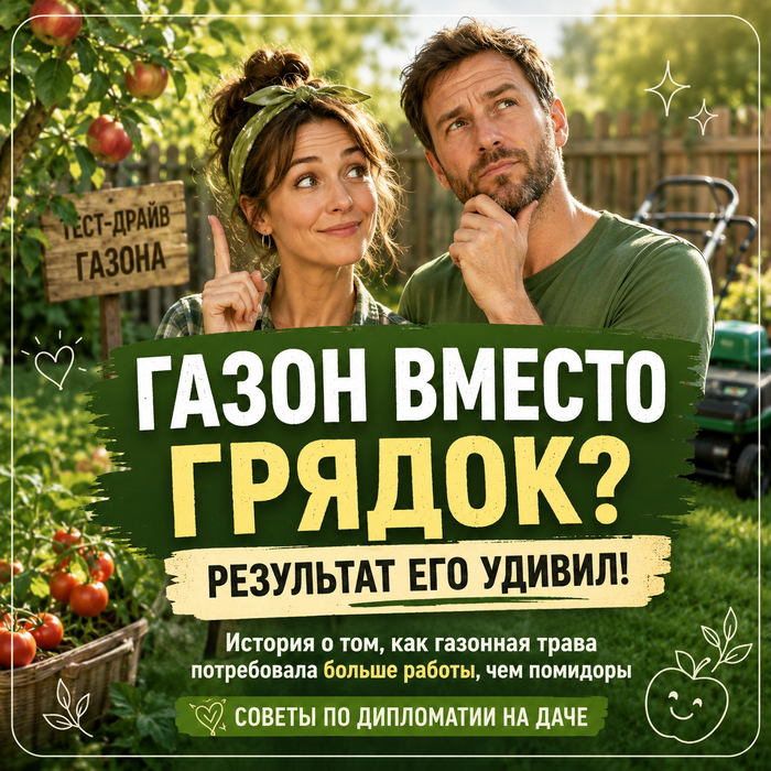 Муж захотел газон вместо грядок