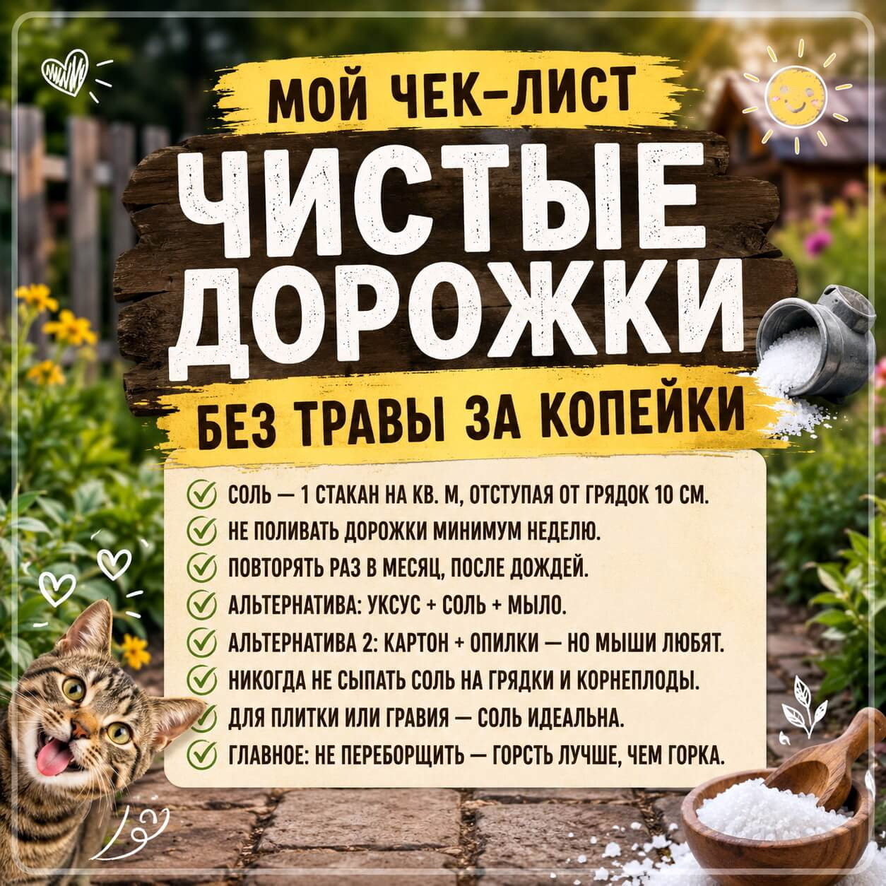 Мой чек-лист &laquo;Чистые дорожки без травы