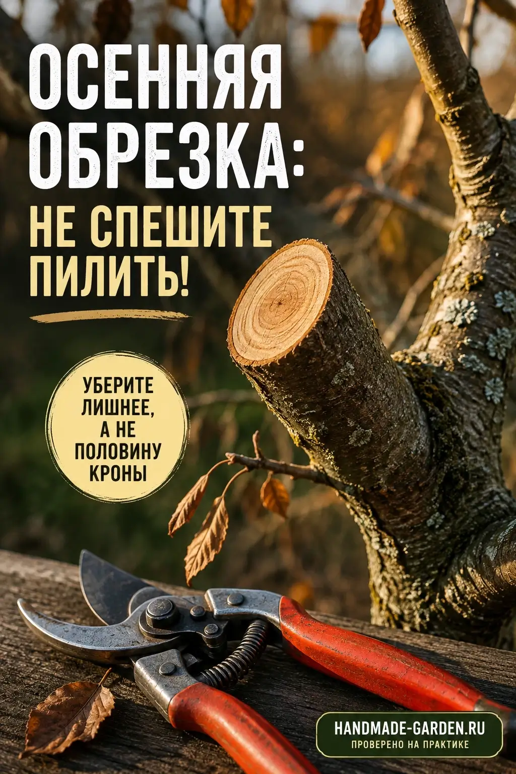 Не спешите пилить толстые скелетные ветви