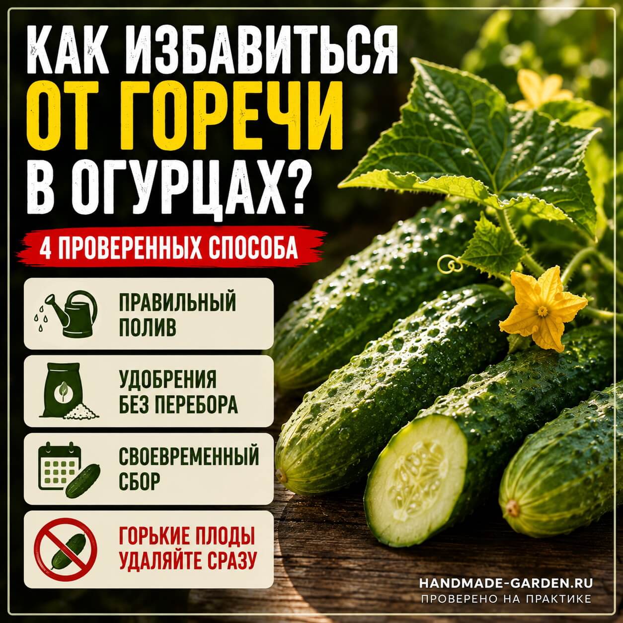 Огурцы горчат: в чем причина