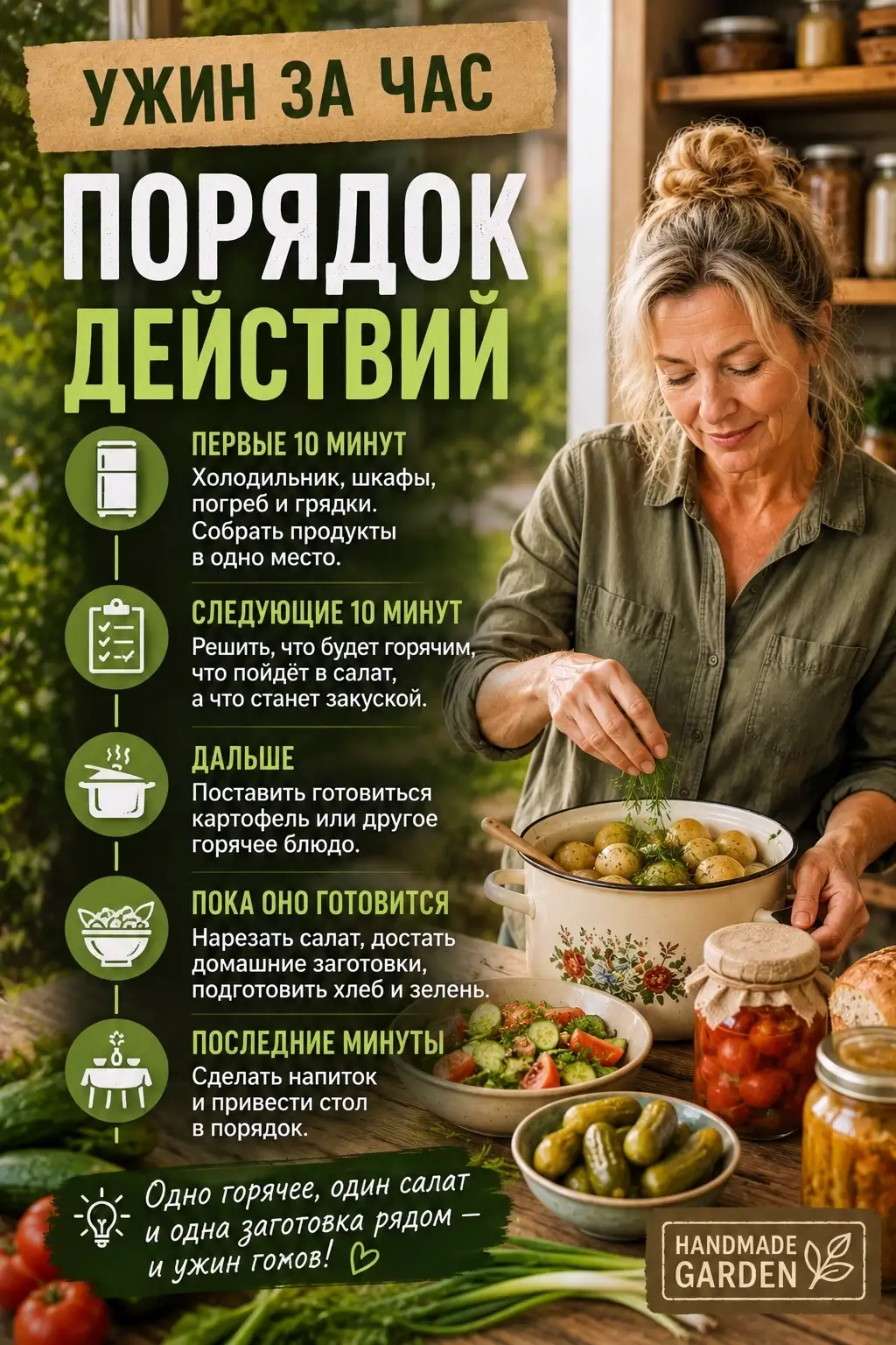 Что приготовить из дачных запасов за час