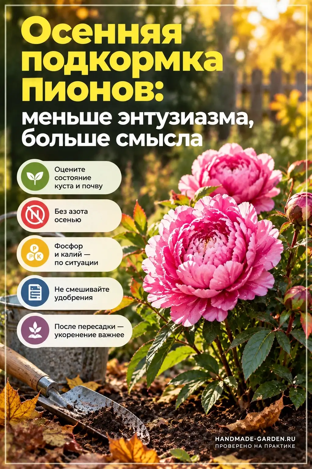 Осенняя подкормка пионов