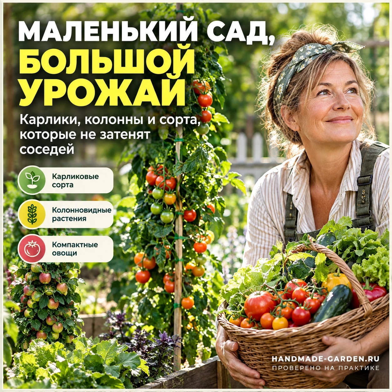 Маленький сад, большой урожай: карлики, колонны и сорта, которые не затенят соседей