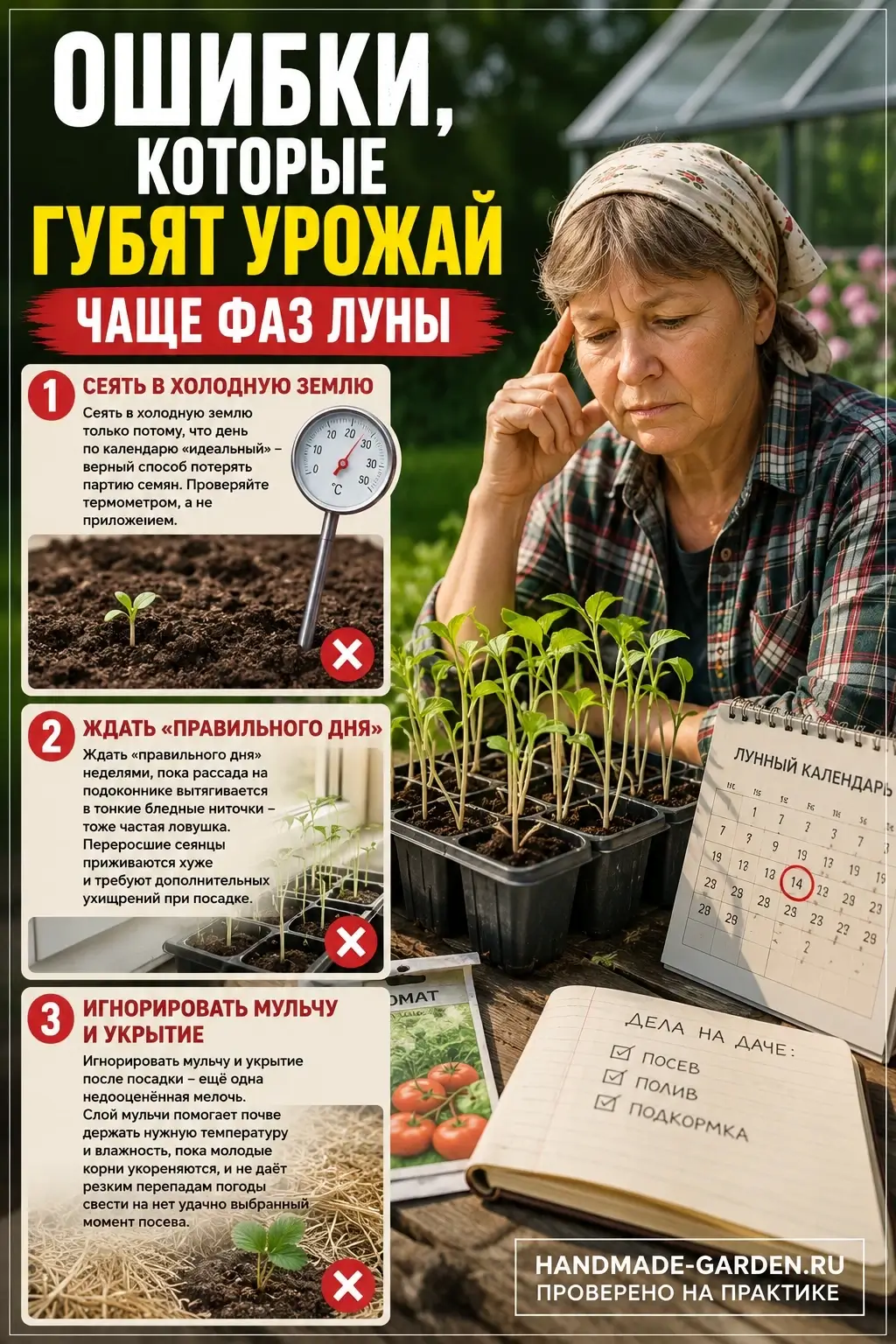 Ошибки, которые губят урожай чаще фаз луны