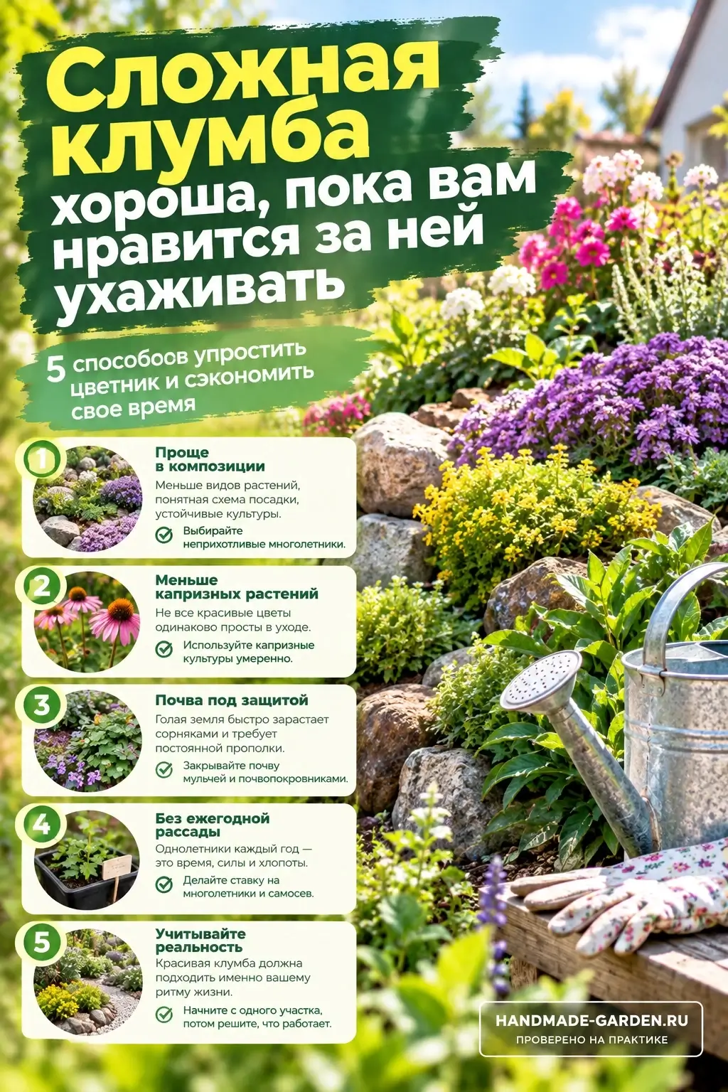 Сложная клумба хороша, пока вам нравится за ней ухаживать