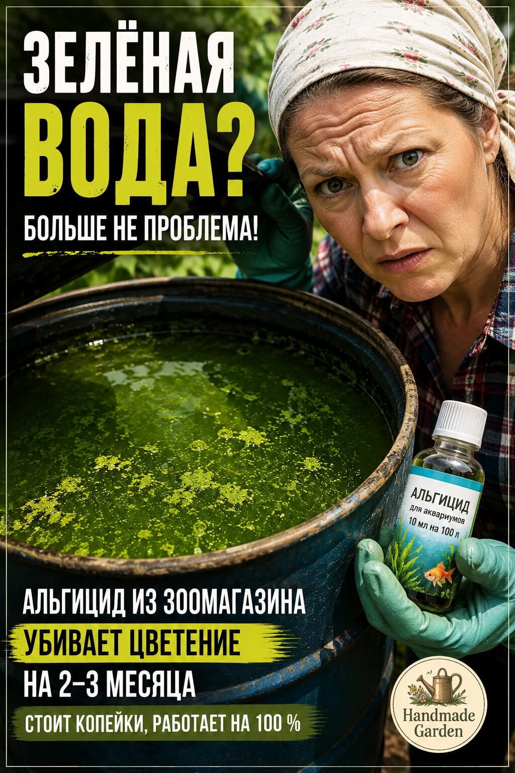 Почему вода в бочке становится зелёной
