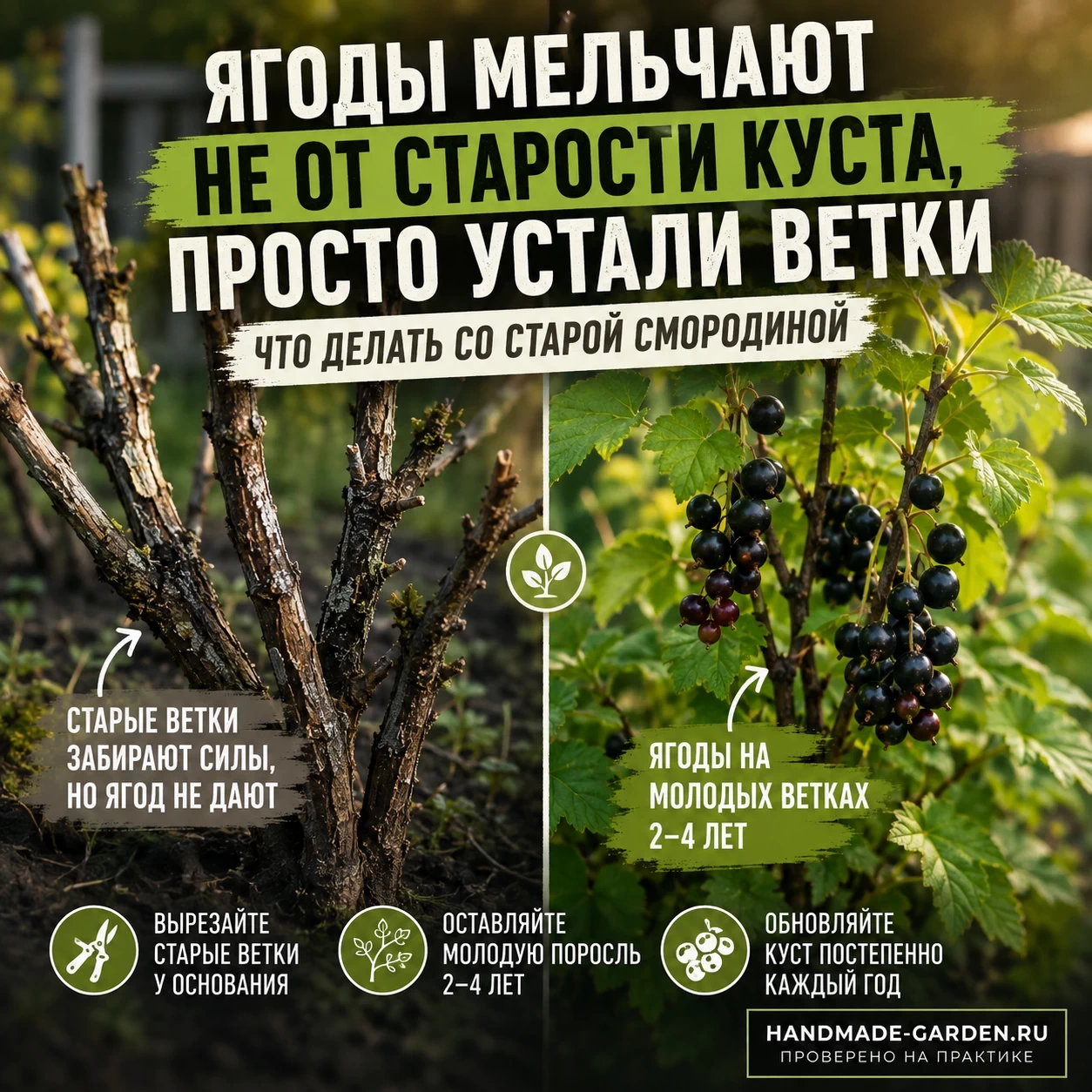 Признаки, что куст пора омолаживать