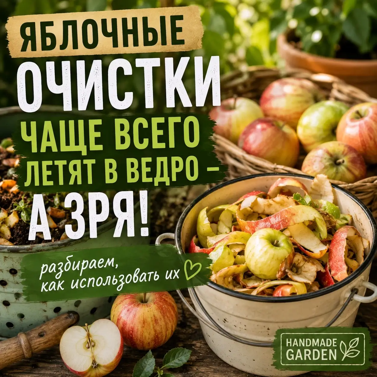Яблочные очистки чаще всего летят в ведро &mdash; а зря. Разбираем, как использовать их