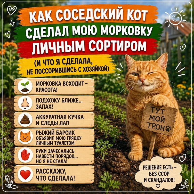 Кот гадит на грядке? Не спешите скандалить