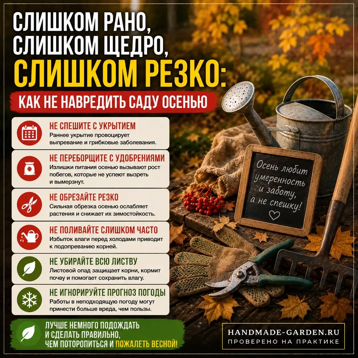 Что нельзя делать в саду осенью, хотя многие делают это каждый год