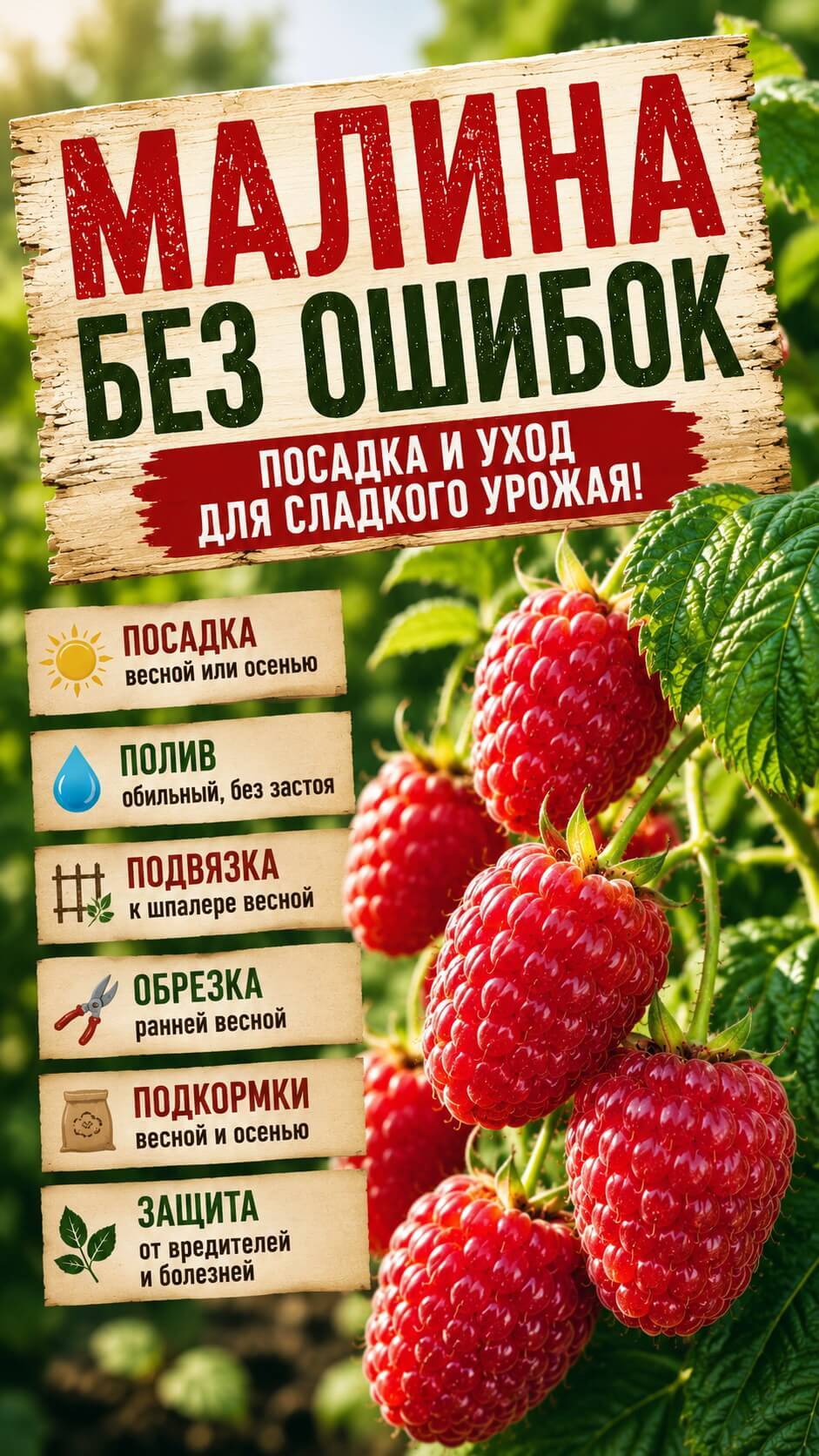 Малина вкусная ягода