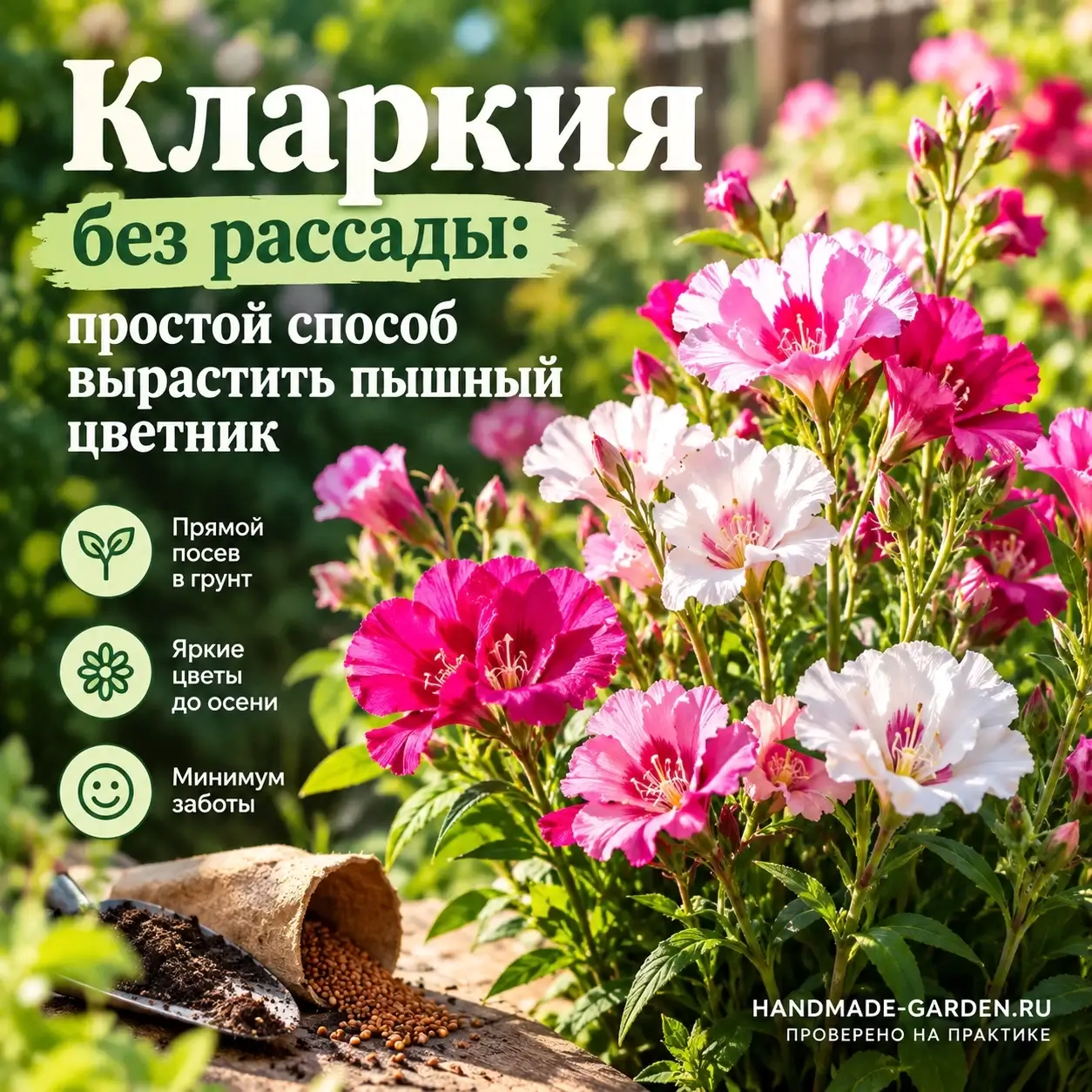 Кларкия без рассады: простой способ вырастить пышный цветник
