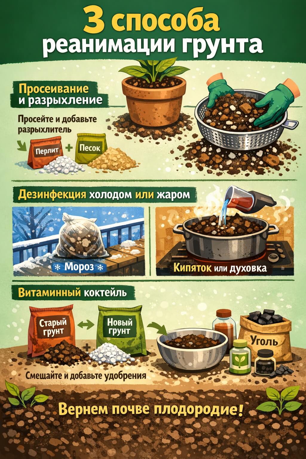 3 способа реанимации грунта из личного опыта