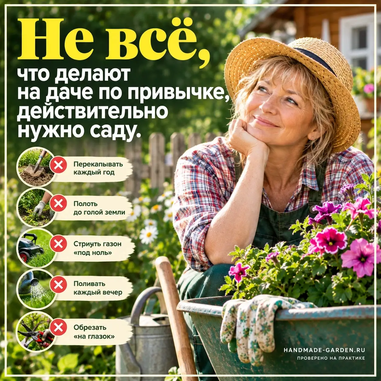 10 дачных привычек, которые можно перестать делать без вреда для сада. Копаете, полете, кутаете - а нужно ли?