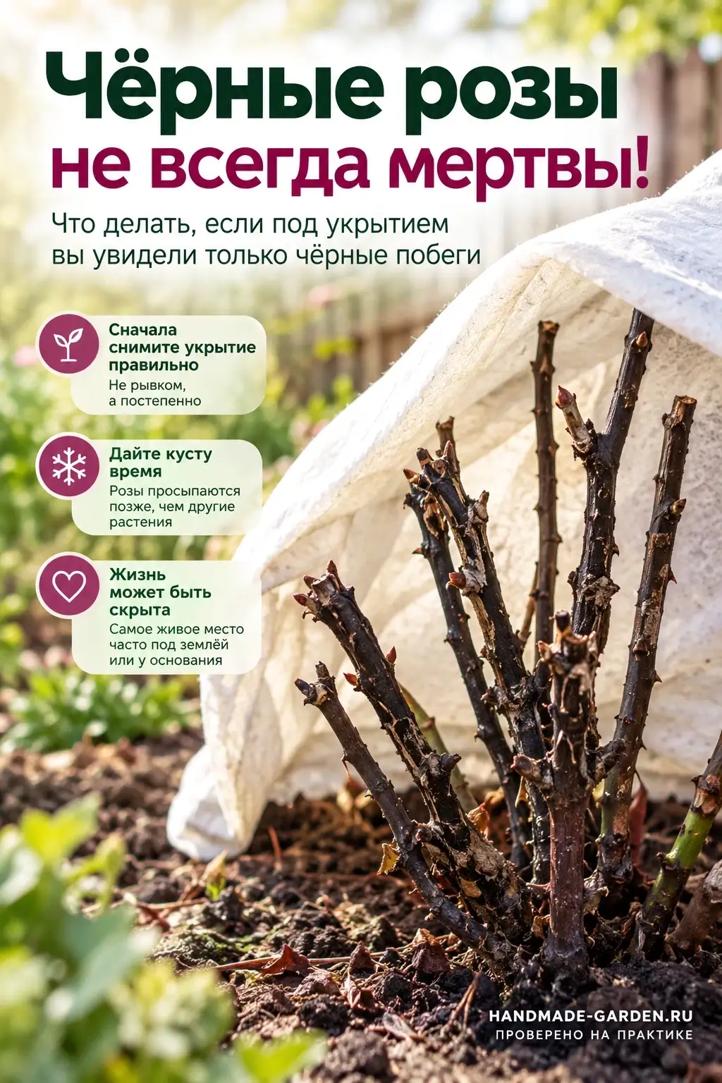 Чёрные побеги у розы весной не значит что куст умер