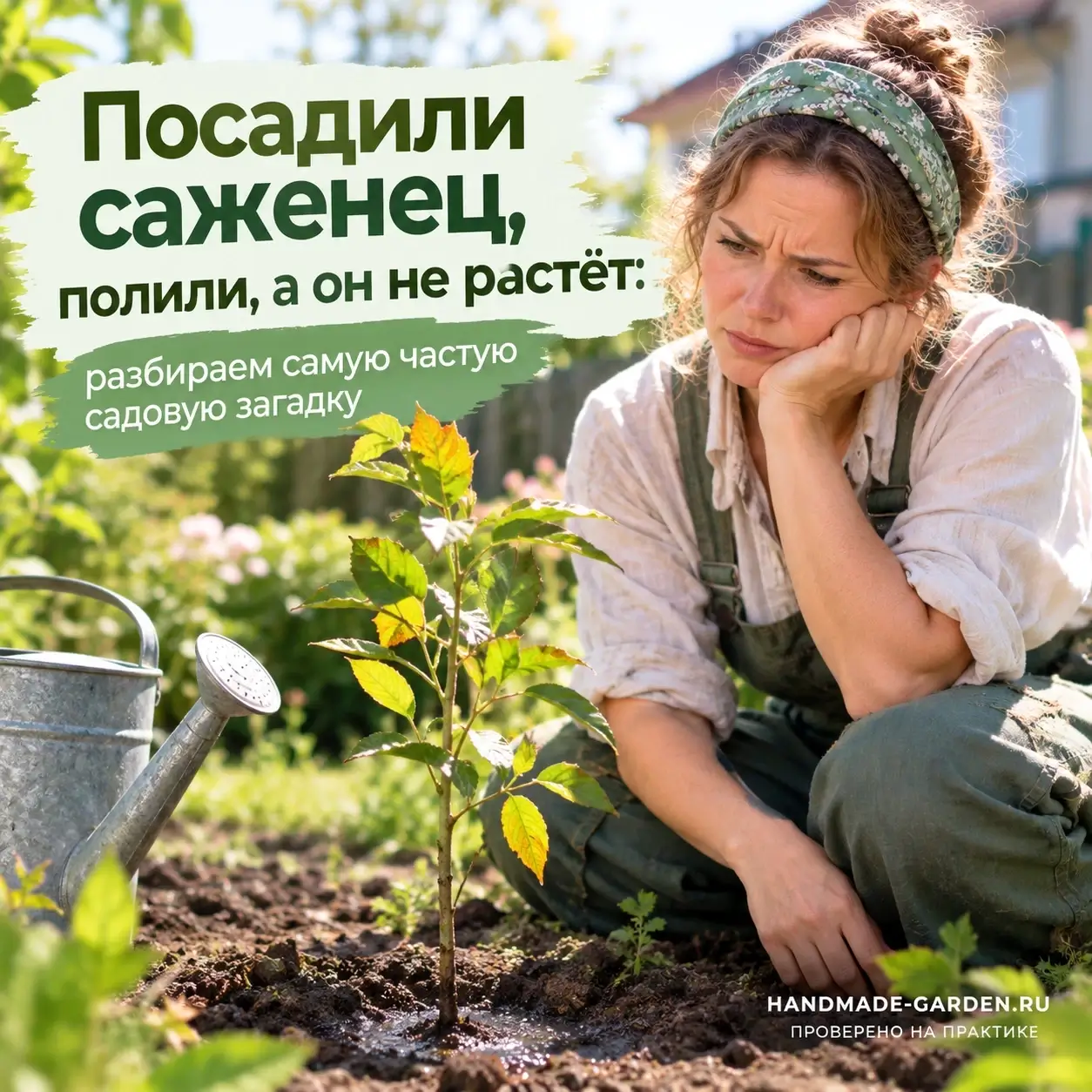 саженец топчется на месте