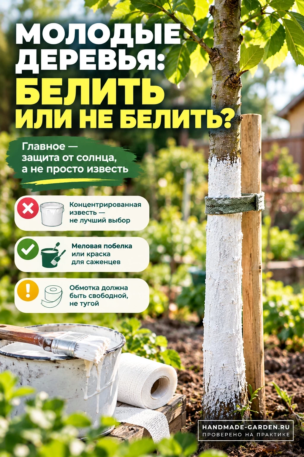 Молодые деревья: белить или не белить?
