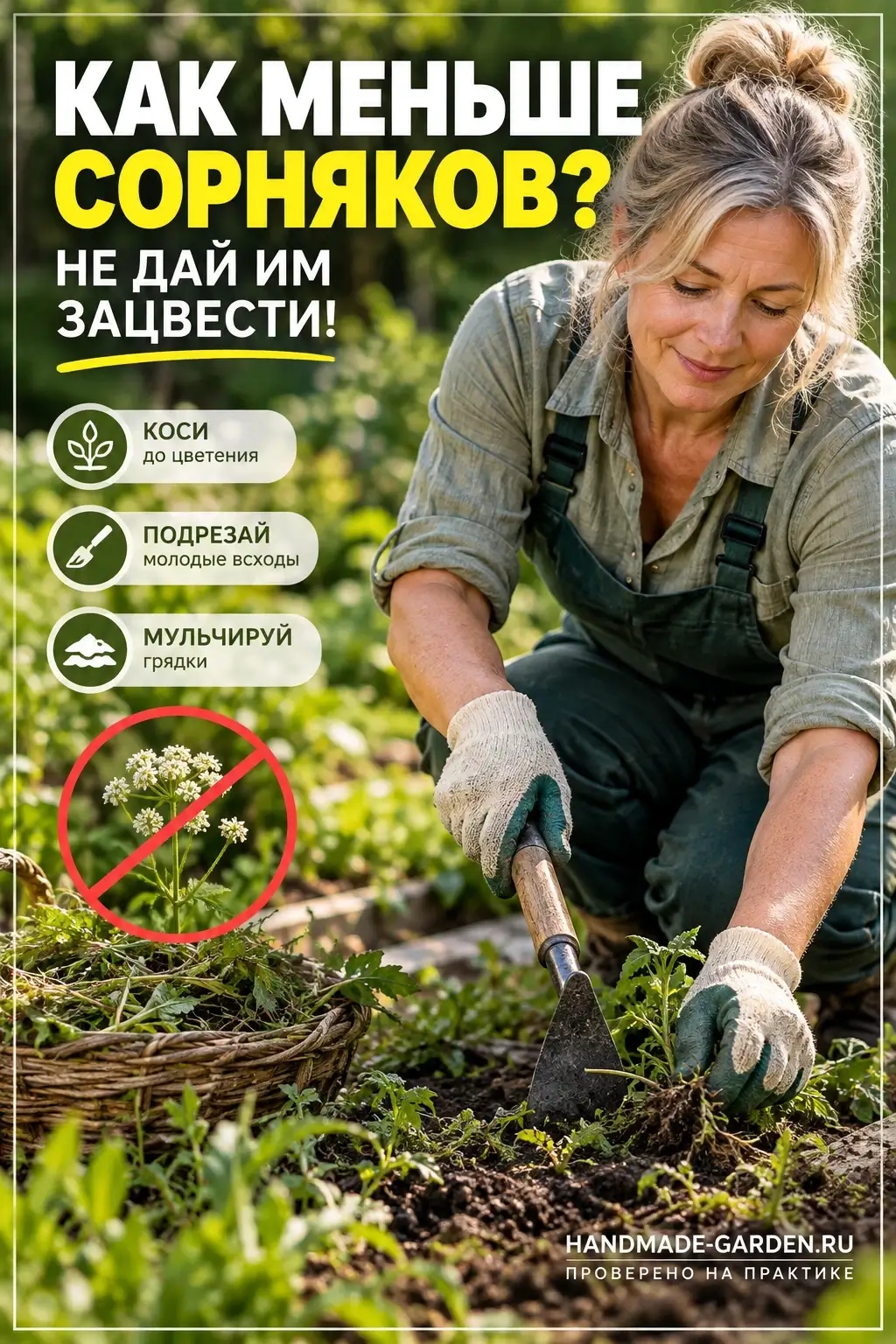 сорняки с созревшими семенами лучше убрать до того, как они осыпятся