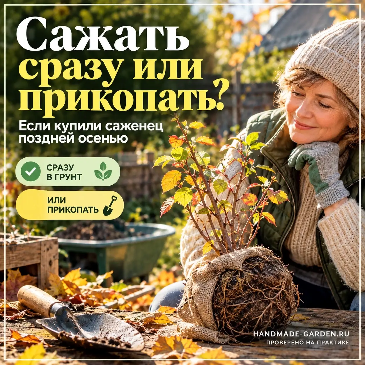 Саженцы, купленные поздней осенью: три признака, которые решают, сажать сейчас или прикопать до весны