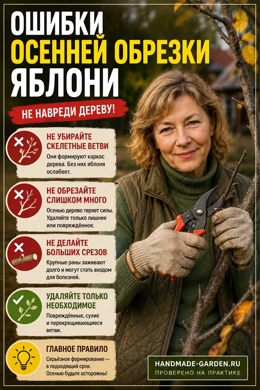 Самые частые ошибки обрезки яблони