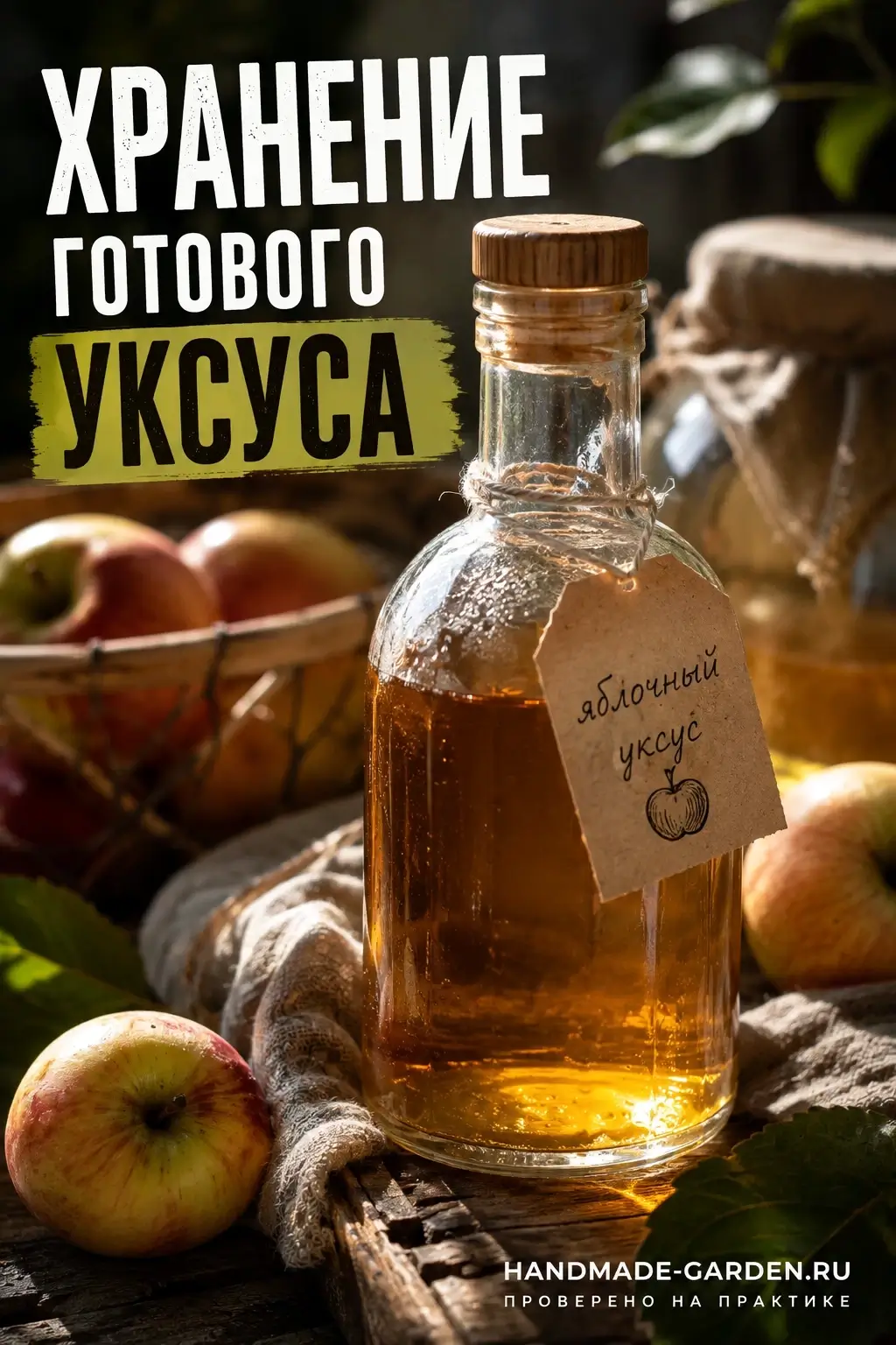 Хранение готового яблочного уксуса