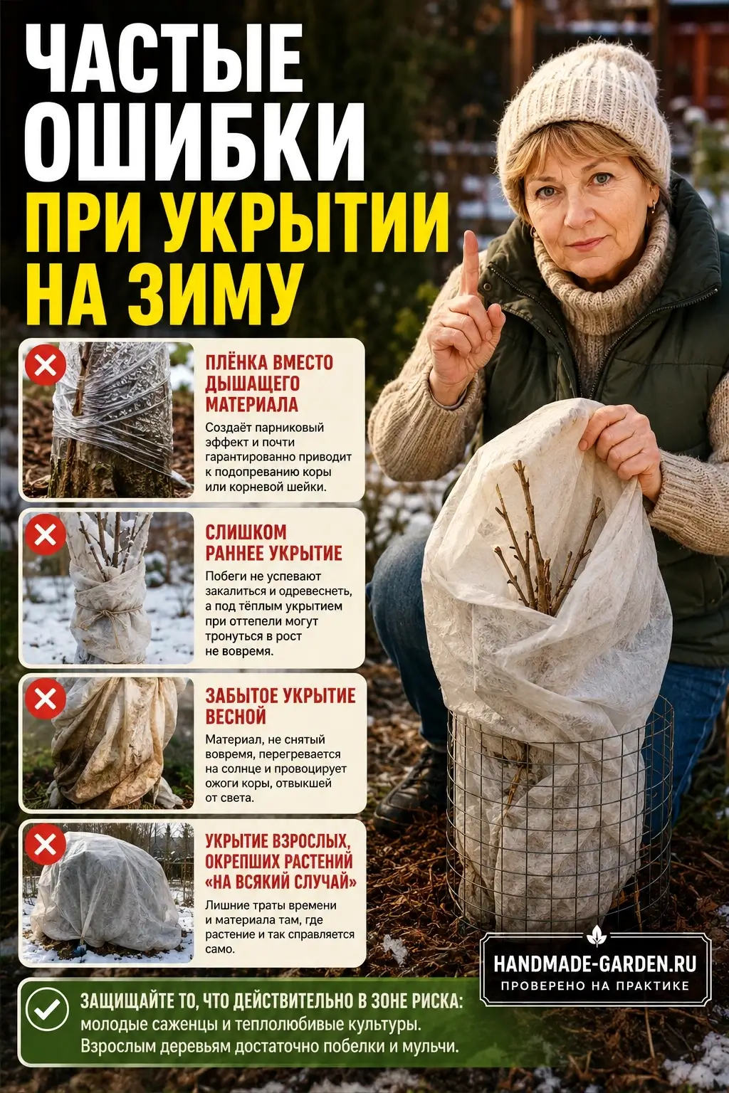 Частые ошибки при укрытии на зиму