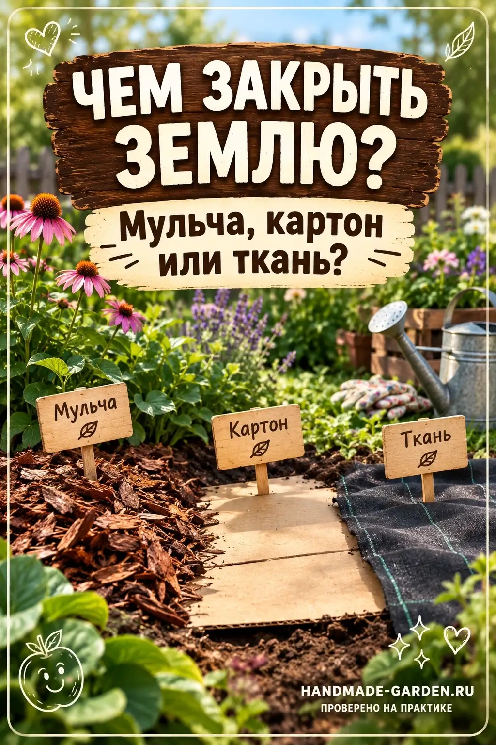Чем закрыть землю: мульча, картон или ткань?