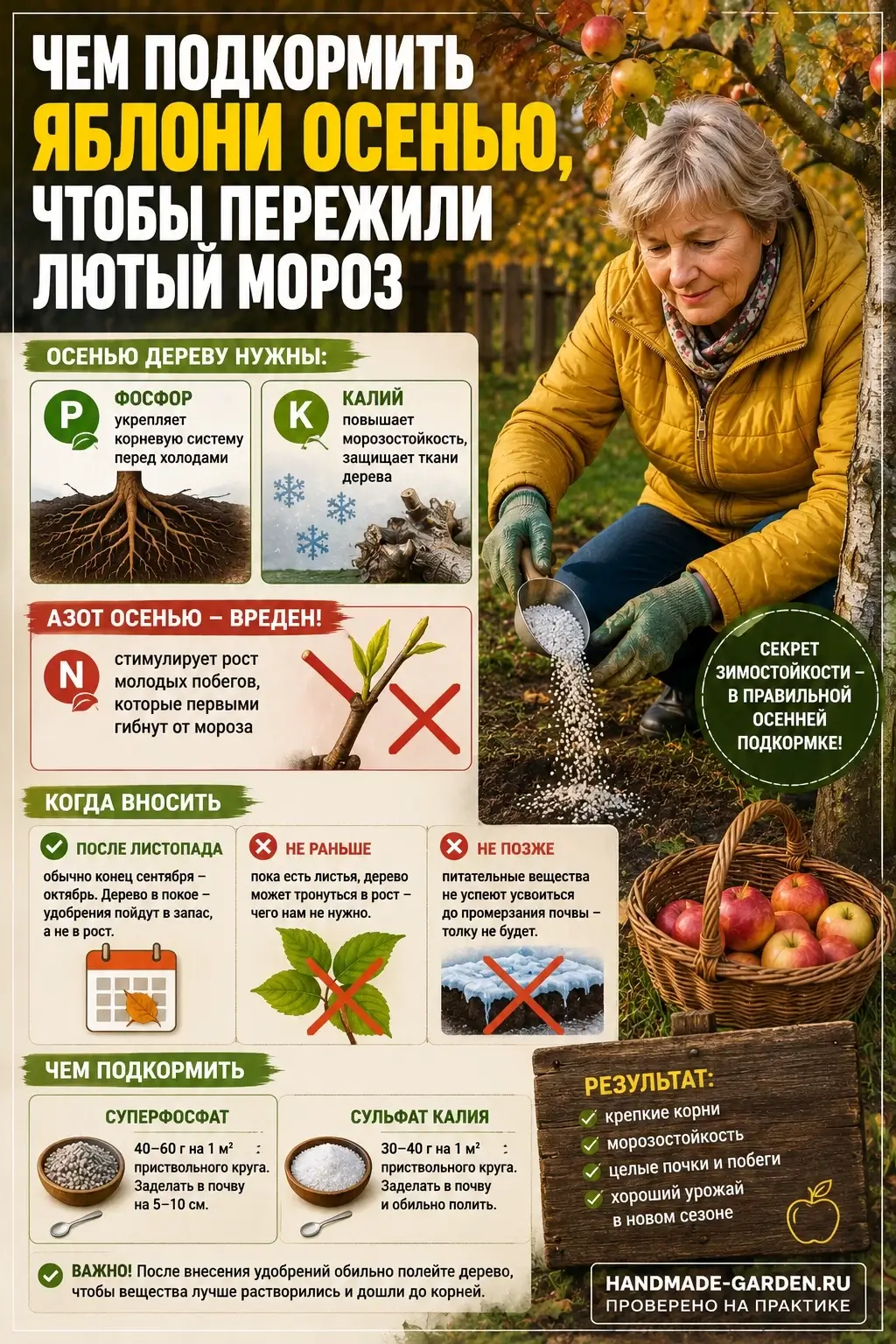 Подкормка яблони осенью