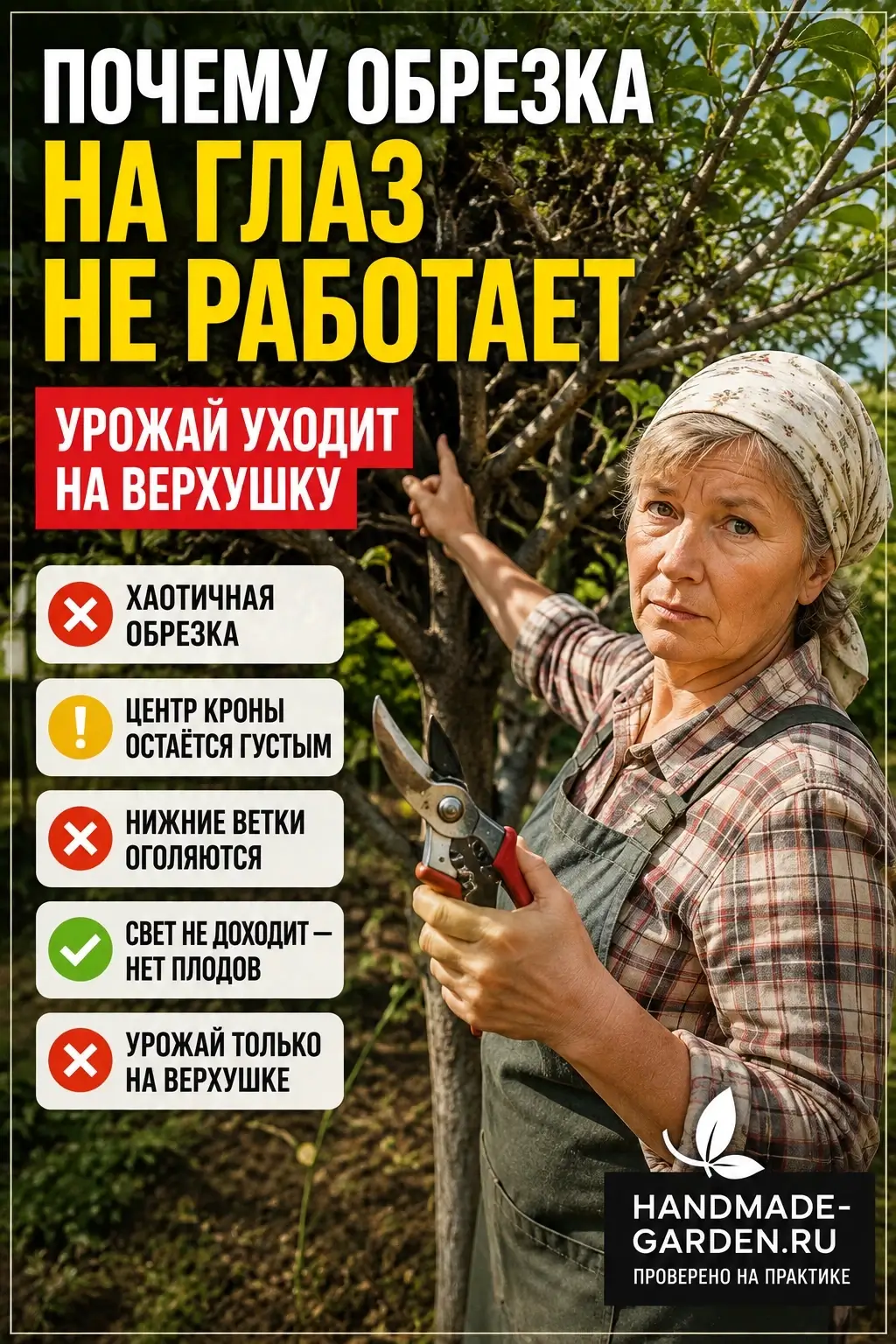 Обрезка на глаз не верна