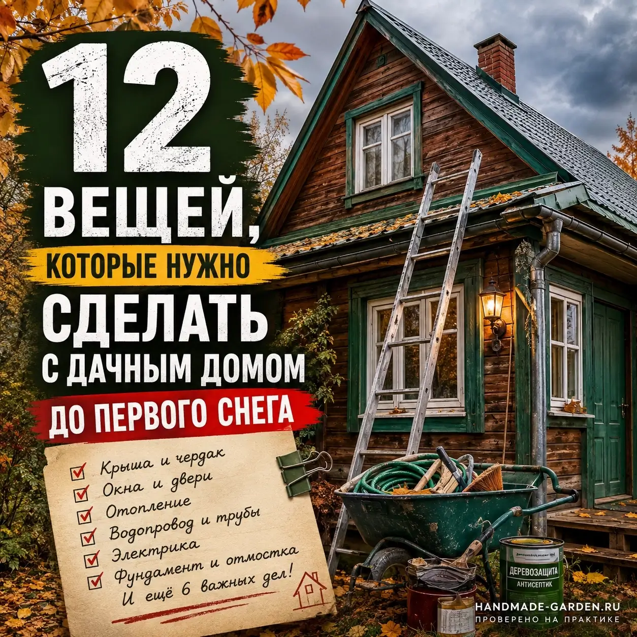 12 вещей, которые нужно сделать с дачным домом до первого снега