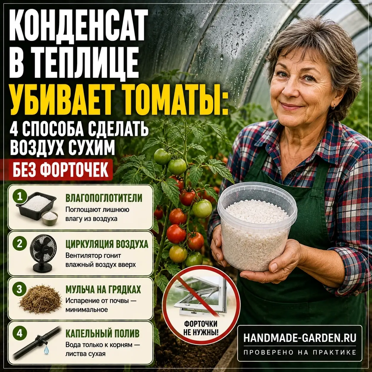 Конденсат в теплице убивает томаты
