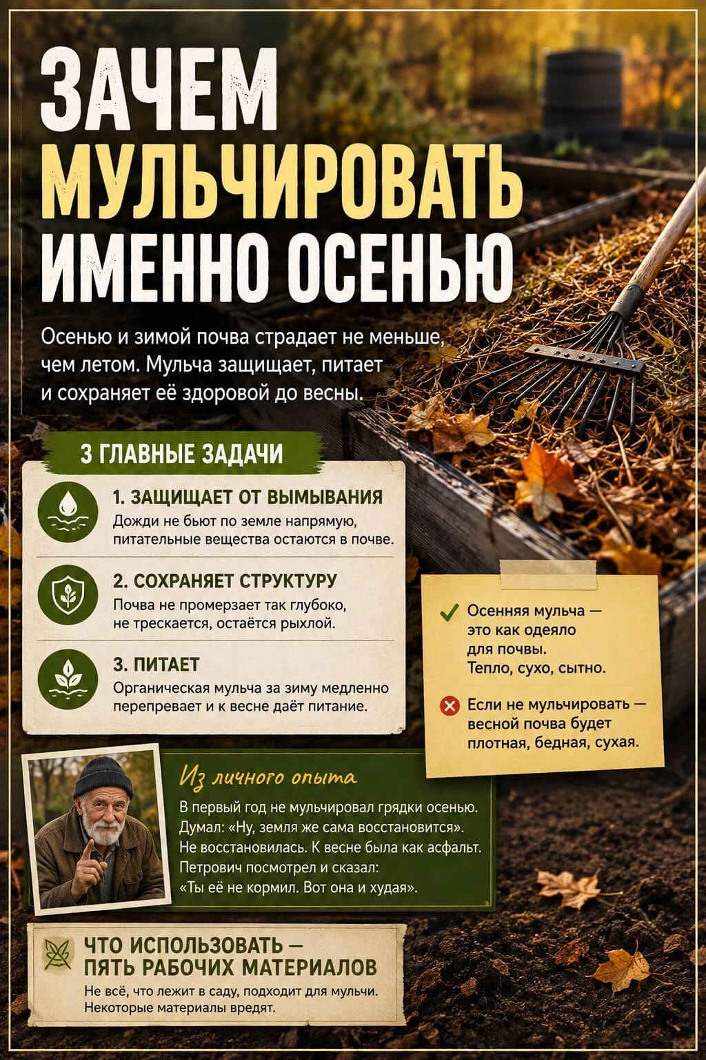 Как мульчировать грядку