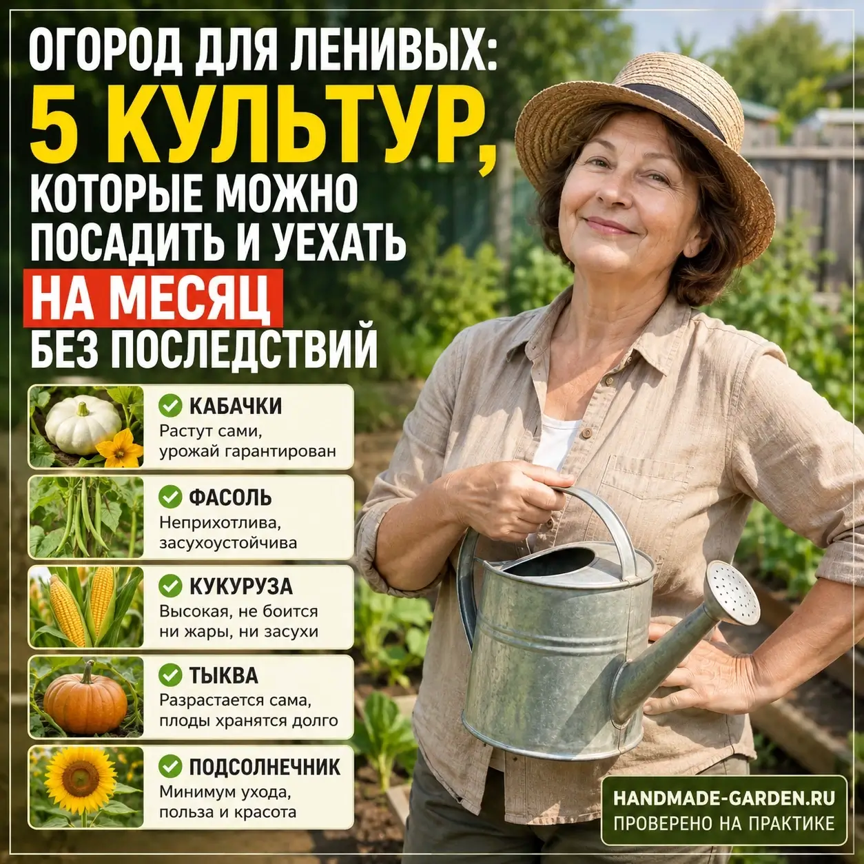 Огород для ленивых: 5 культур, которые можно посадить и уехать на месяц без последствий