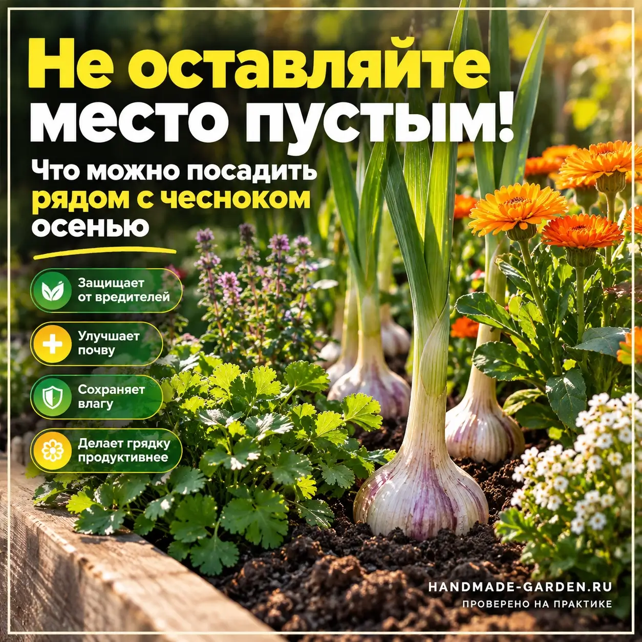 Не оставляйте место пустым: что можно посадить рядом с чесноком осенью