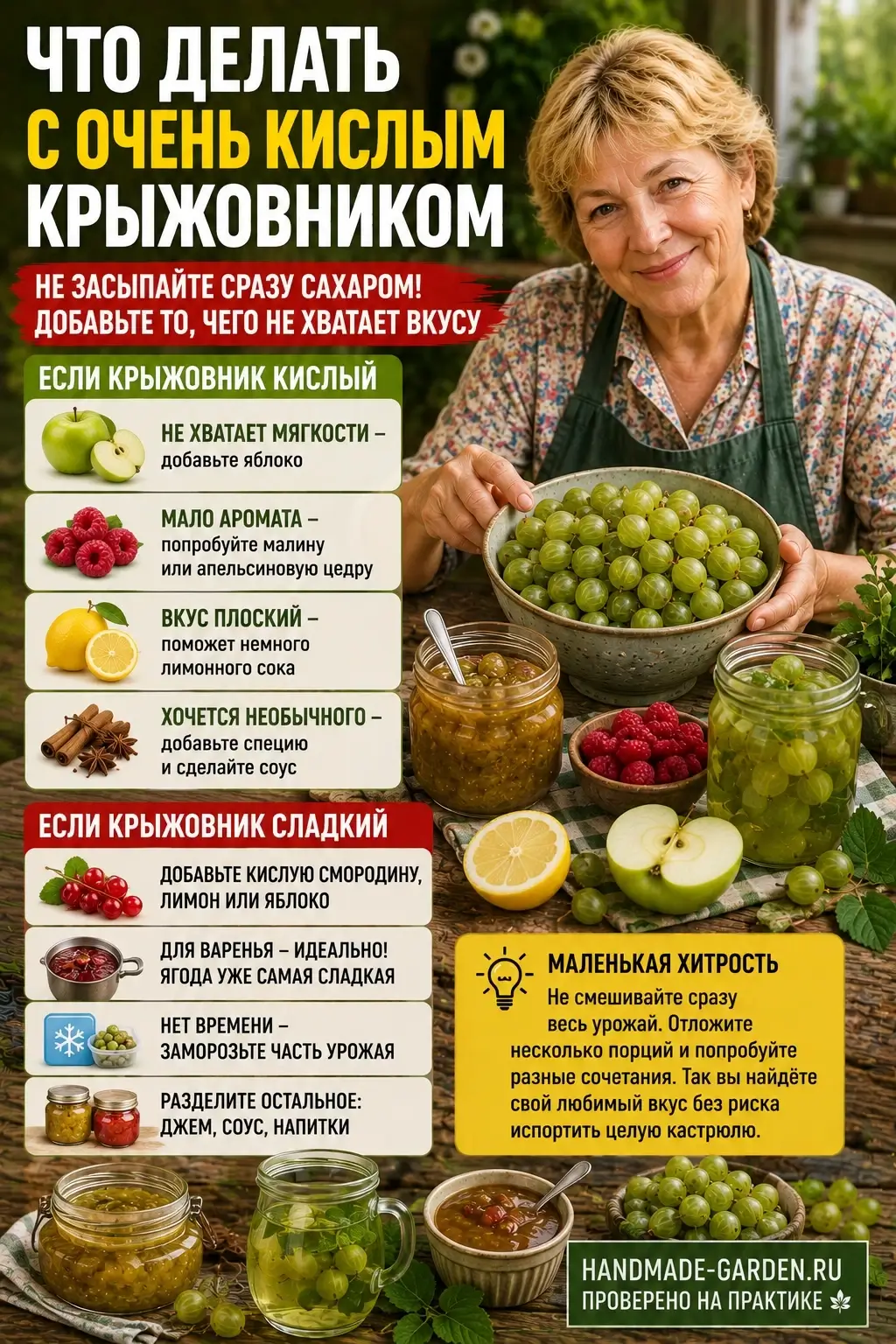 Что делать с очень кислым крыжовником
