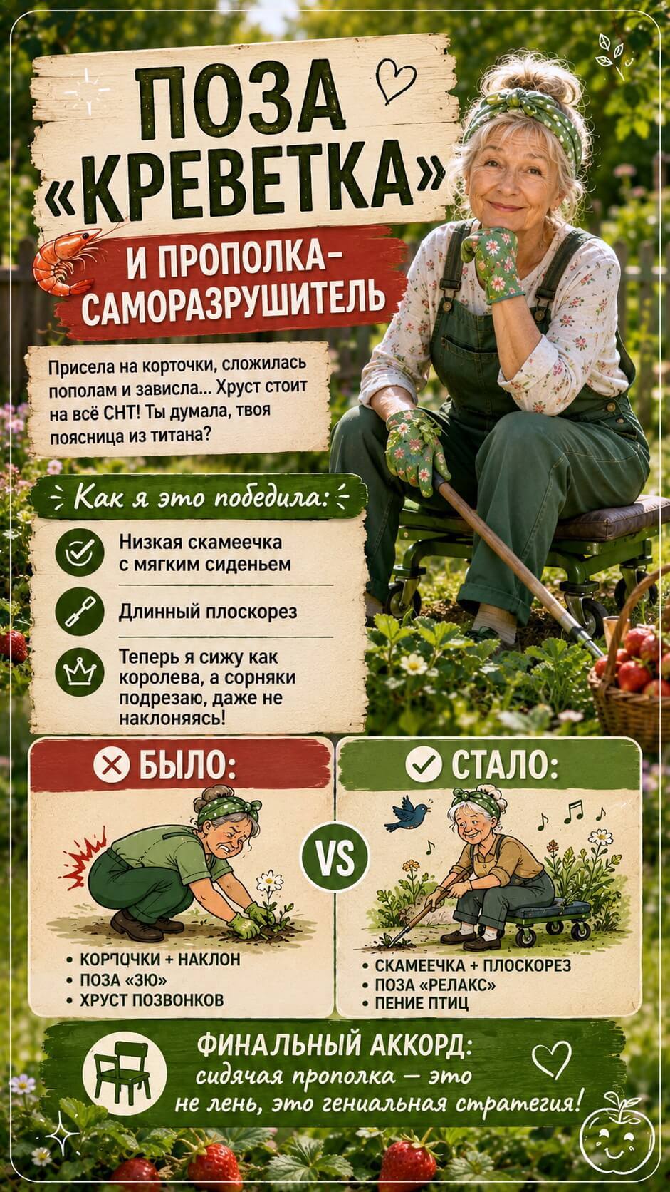 Поза «Креветка» и прополка-саморазрушитель