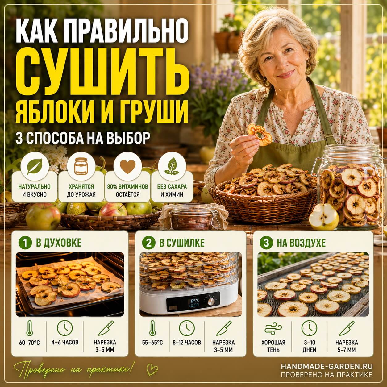 Как правильно сушить яблоки и груши на зиму