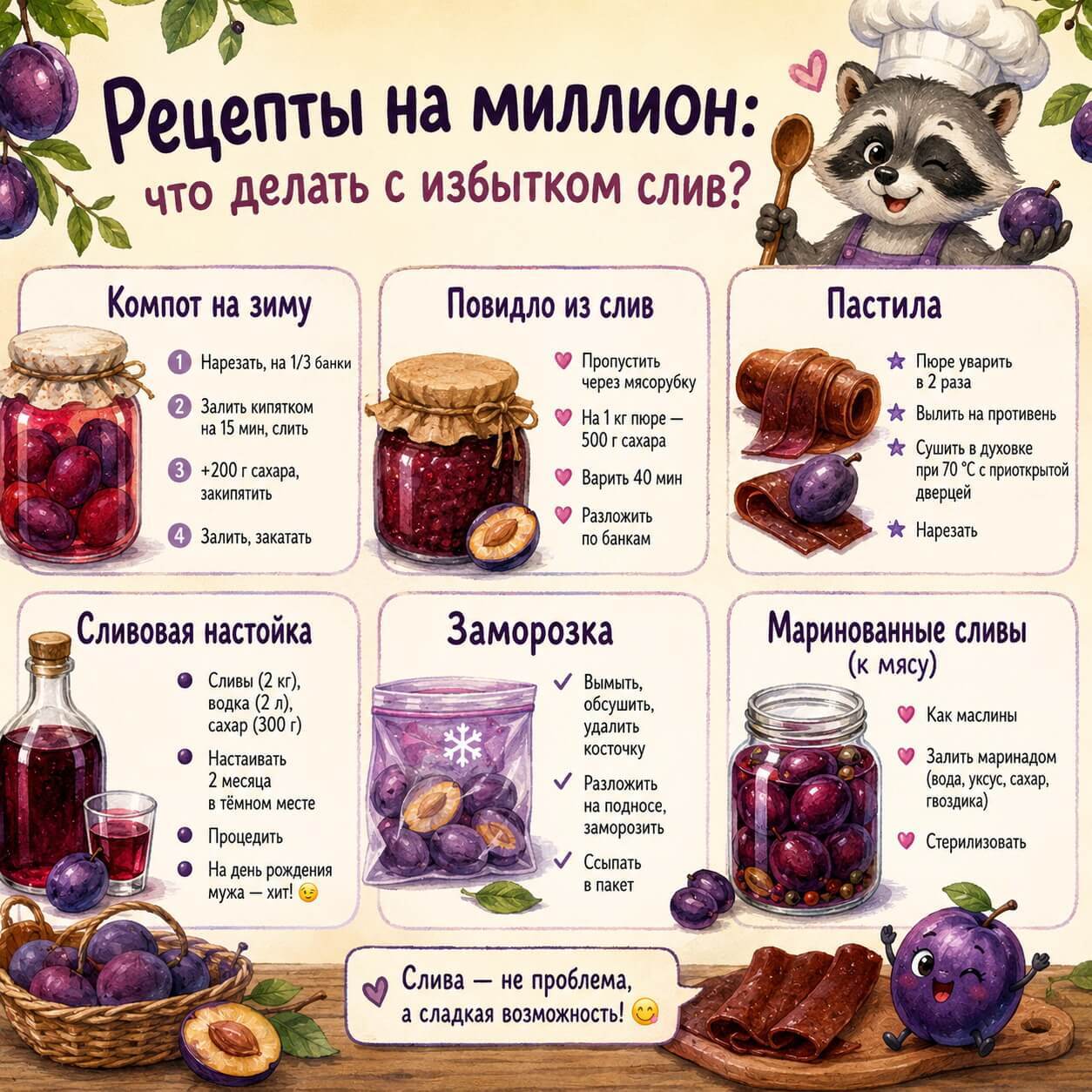 Рецепты на миллион: что делать с избытком слив